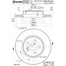 09.A742.21 BREMBO Тормозной диск