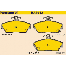 BA2012 BARUM Комплект тормозных колодок, дисковый тормоз