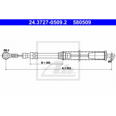24.3727-0509.2 ATE Трос, стояночная тормозная система
