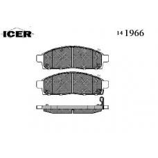 141966 ICER Комплект тормозных колодок, дисковый тормоз