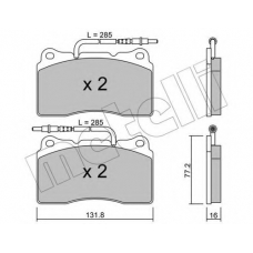 22-0288-2 METELLI Комплект тормозных колодок, дисковый тормоз
