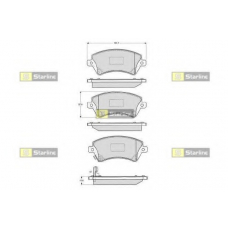 BD S838P STARLINE Комплект тормозных колодок, дисковый тормоз