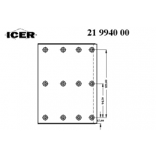 21 9940 00 ICER Комплект тормозных башмаков, барабанные тормоза