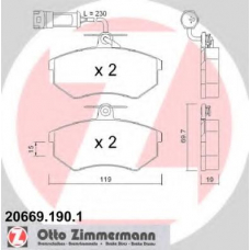 20669.190.1 ZIMMERMANN Комплект тормозных колодок, дисковый тормоз