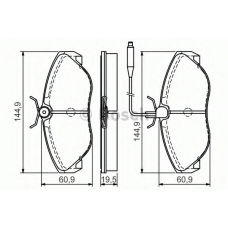 0 986 495 056 BOSCH Комплект тормозных колодок, дисковый тормоз