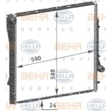 8MK 376 718-774 HELLA Радиатор, охлаждение двигателя