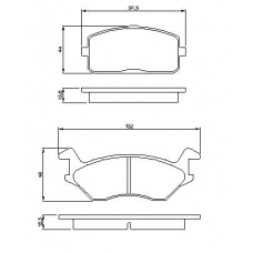 0 986 466 051 BOSCH Комплект тормозных колодок, дисковый тормоз