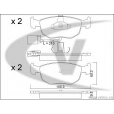 V25-0164 VEMO/VAICO Комплект тормозных колодок, дисковый тормоз
