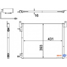 8FC 351 304-481 HELLA Конденсатор, кондиционер