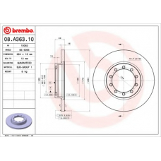 08.A363.10 BREMBO Тормозной диск