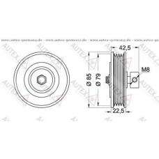 654230 AUTEX Натяжной ролик, поликлиновой  ремень