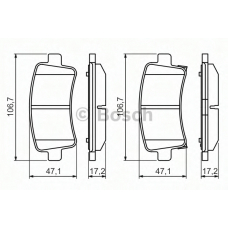 0 986 494 494 BOSCH Комплект тормозных колодок, дисковый тормоз