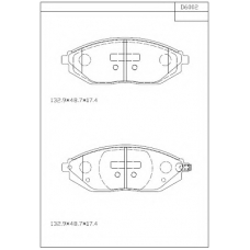 KD6002 ASIMCO Комплект тормозных колодок, дисковый тормоз