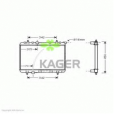 31-1366 KAGER Радиатор, охлаждение двигателя