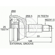 OJ-1686 InterParts Шарнирный комплект, приводной вал