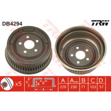 DB4294 TRW Тормозной барабан