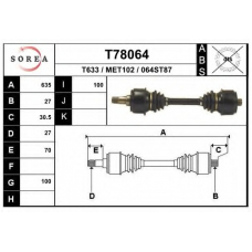 T78064 EAI Приводной вал