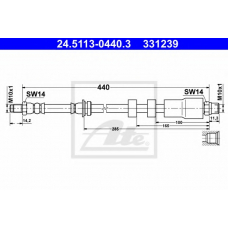 24.5113-0440.3 ATE Тормозной шланг