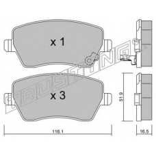 501.1 TRUSTING Комплект тормозных колодок, дисковый тормоз