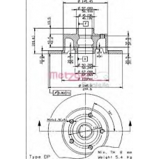 14594 E METZGER Тормозной диск