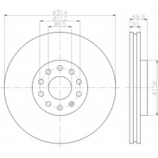 8DD 355 117-791 HELLA PAGID Тормозной диск