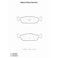 D361U00 NPS Комплект тормозных колодок, дисковый тормоз