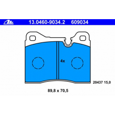 13.0460-9034.2 ATE Комплект тормозных колодок, дисковый тормоз