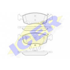 182032 ICER Комплект тормозных колодок, дисковый тормоз