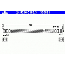 24.5246-0185.3 ATE Тормозной шланг