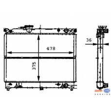 8MK 376 716-411 HELLA Радиатор, охлаждение двигателя