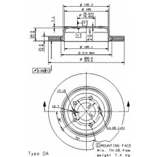 09.9425.11 BREMBO Тормозной диск