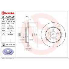 08.A029.21 BREMBO Тормозной диск