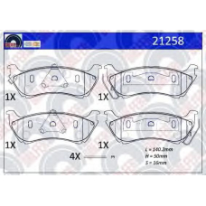21258 GALFER Комплект тормозных колодок, дисковый тормоз