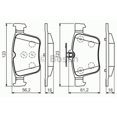 0 986 494 658 BOSCH Комплект тормозных колодок, дисковый тормоз