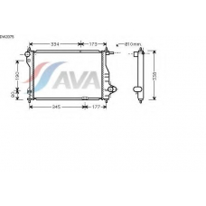 DW2075 AVA Радиатор, охлаждение двигателя