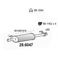 28.6047 ASSO Средний глушитель выхлопных газов
