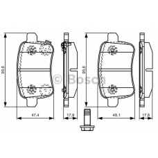 0 986 TB3 200 BOSCH Комплект тормозных колодок, дисковый тормоз