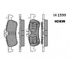 181599 ICER Комплект тормозных колодок, дисковый тормоз