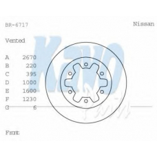 BR-6717 KAVO PARTS Тормозной диск