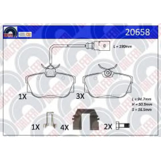 20658 GALFER Комплект тормозных колодок, дисковый тормоз