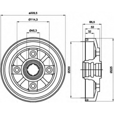 8DT 355 302-281 HELLA Тормозной барабан