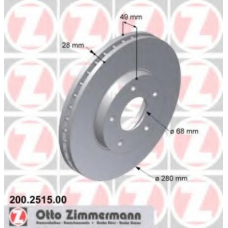 200.2515.00 ZIMMERMANN Тормозной диск