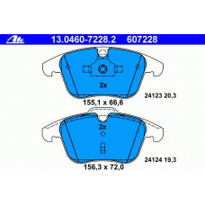 13.0460-7228.2 ATE Комплект тормозных колодок, дисковый тормоз