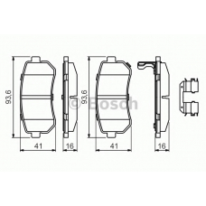 0 986 494 627 BOSCH Комплект тормозных колодок, дисковый тормоз