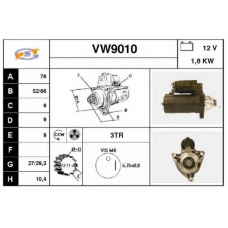 VW9010 SNRA Стартер