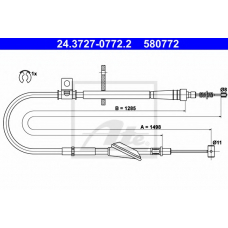 24.3727-0772.2 ATE Трос, стояночная тормозная система