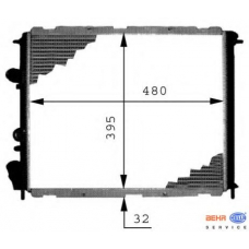 8MK 376 717-791 HELLA Радиатор, охлаждение двигателя