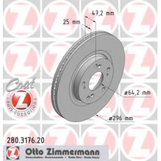 280.3176.20 ZIMMERMANN Тормозной диск