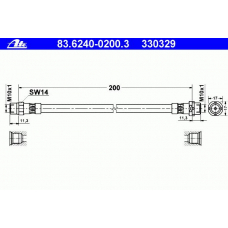 83.6240-0200.3 ATE Тормозной шланг