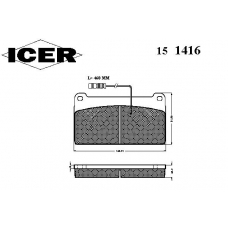 151416 ICER Комплект тормозных колодок, дисковый тормоз